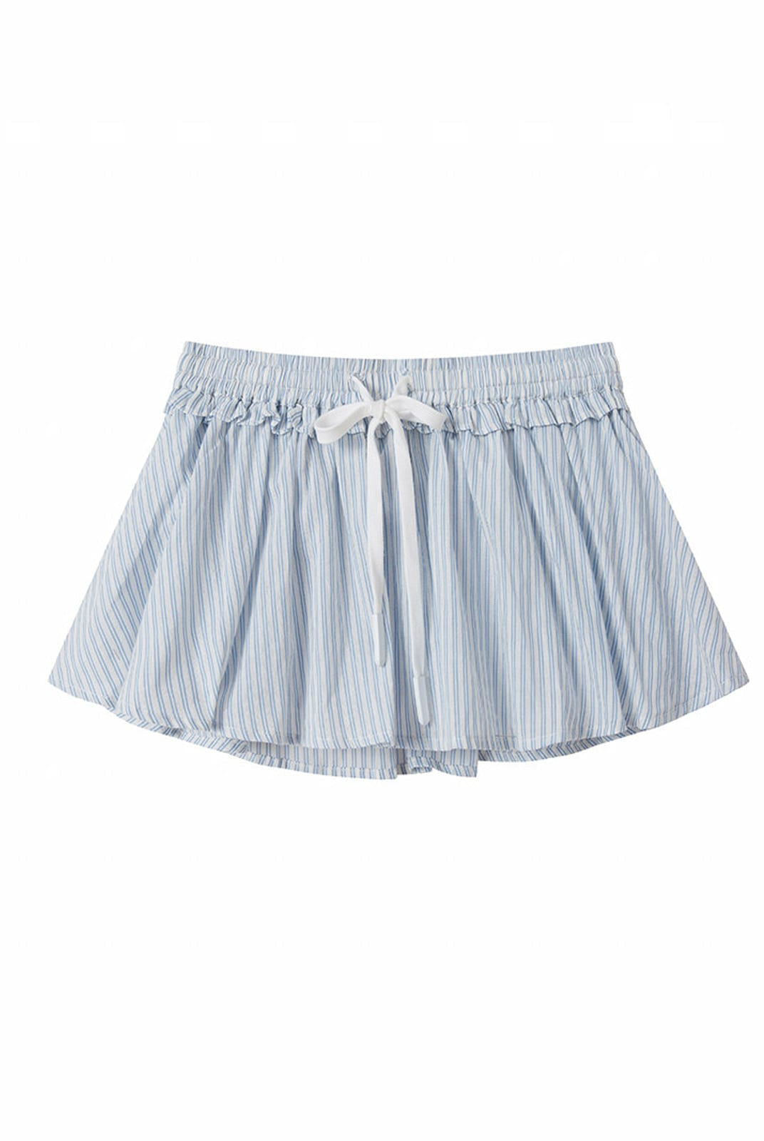SweetChilling Ruffled Drawstring Mini Skirt in Blue