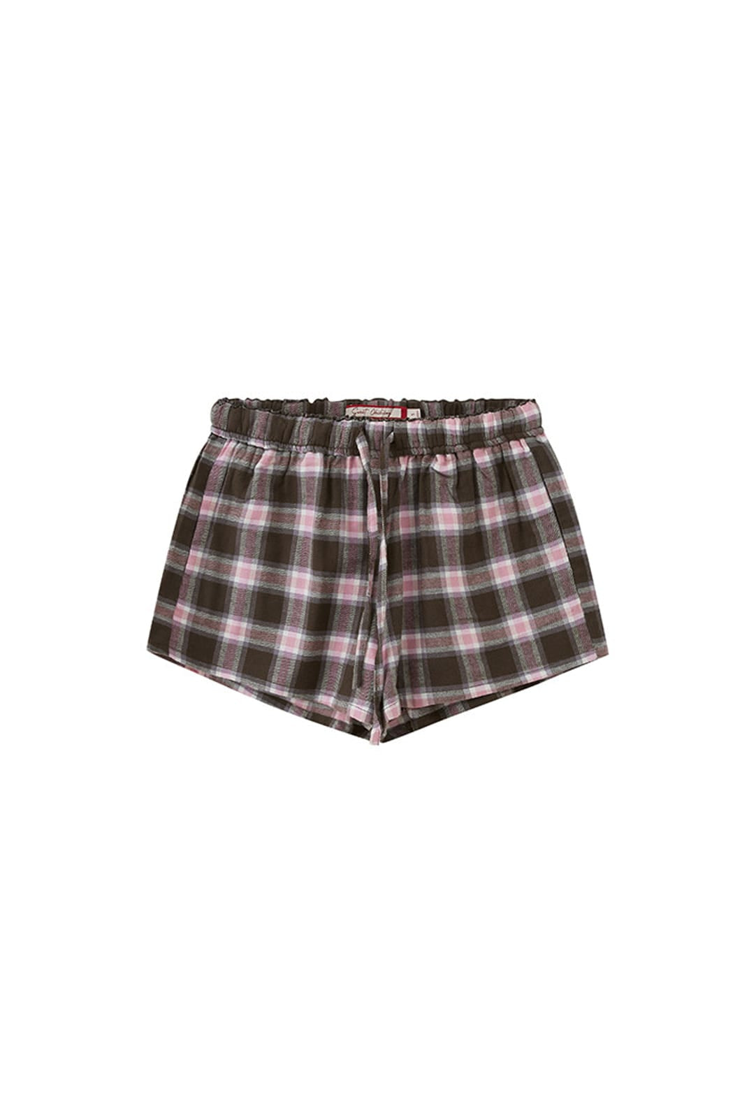 SweetChilling Cotton Plaid Drawstring Shorts in Pink