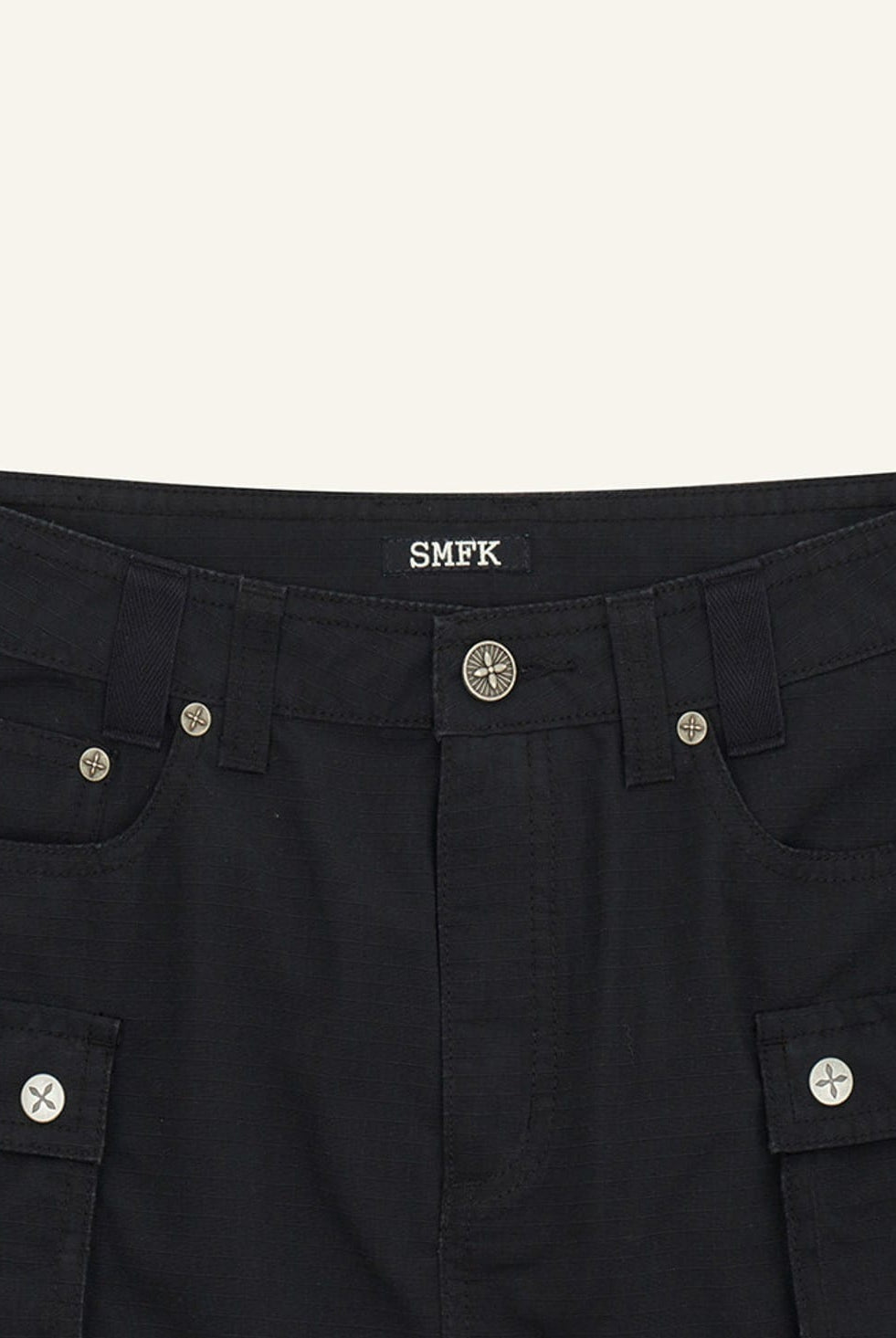 SMFK Cargo Pocket Micro Mini Skirt in Black - Detail