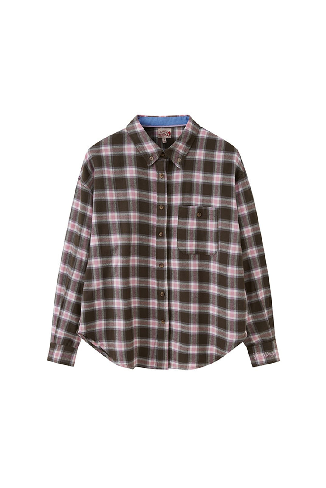 SweetChilling Relaxed Plaid Button Down Shirt in Pink