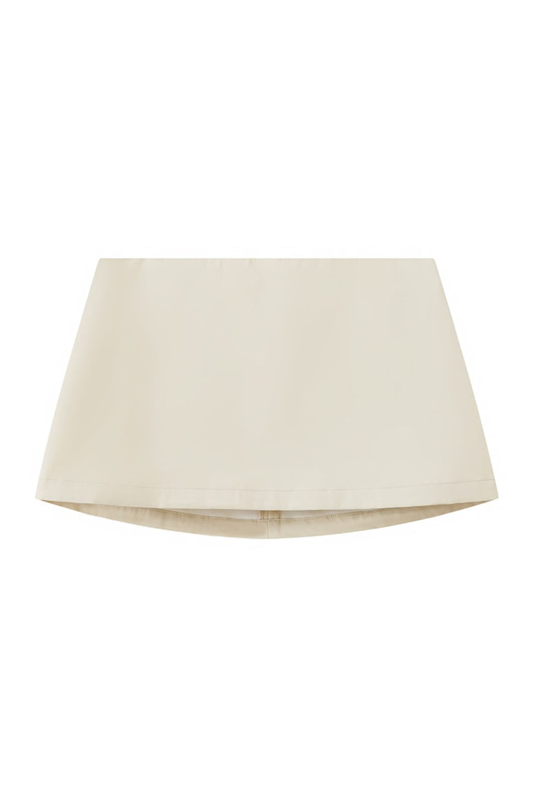 SweetChilling Structured Cotton Mini Skirt in Beige