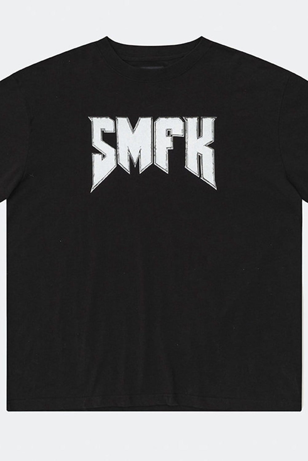 SMFK Metallic Logo Cotton T Shirt in Black