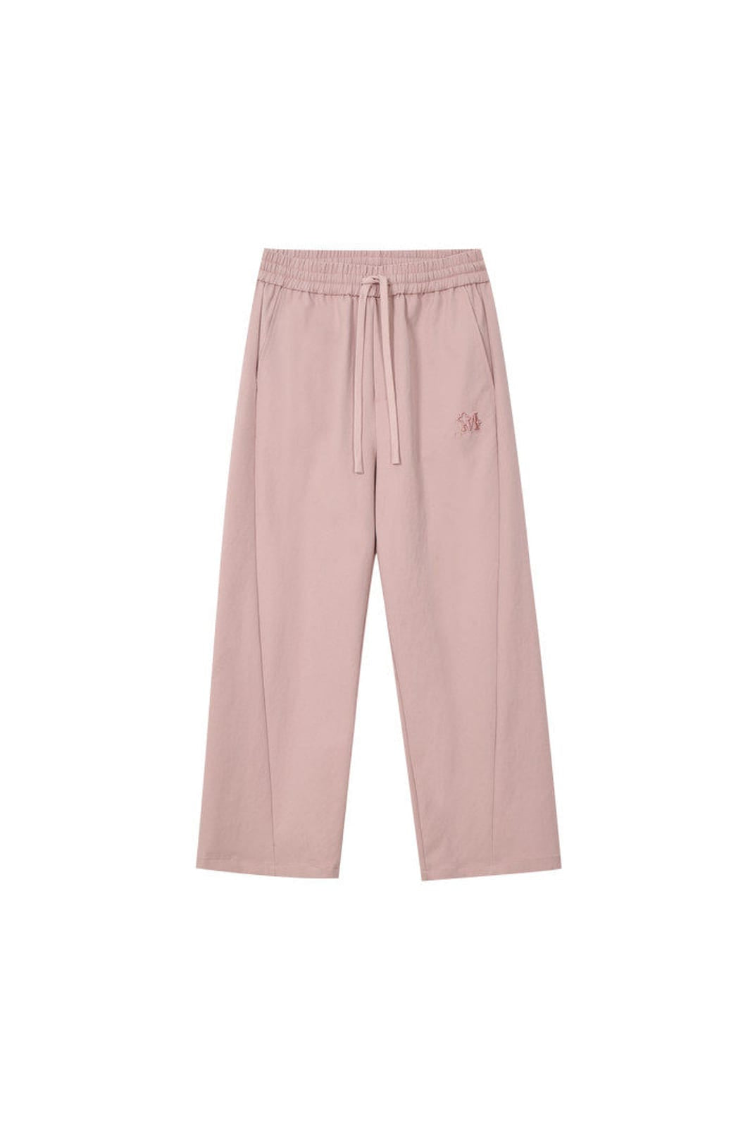 MEDM Spliced Drawstring Wide Leg Trousers in Pink