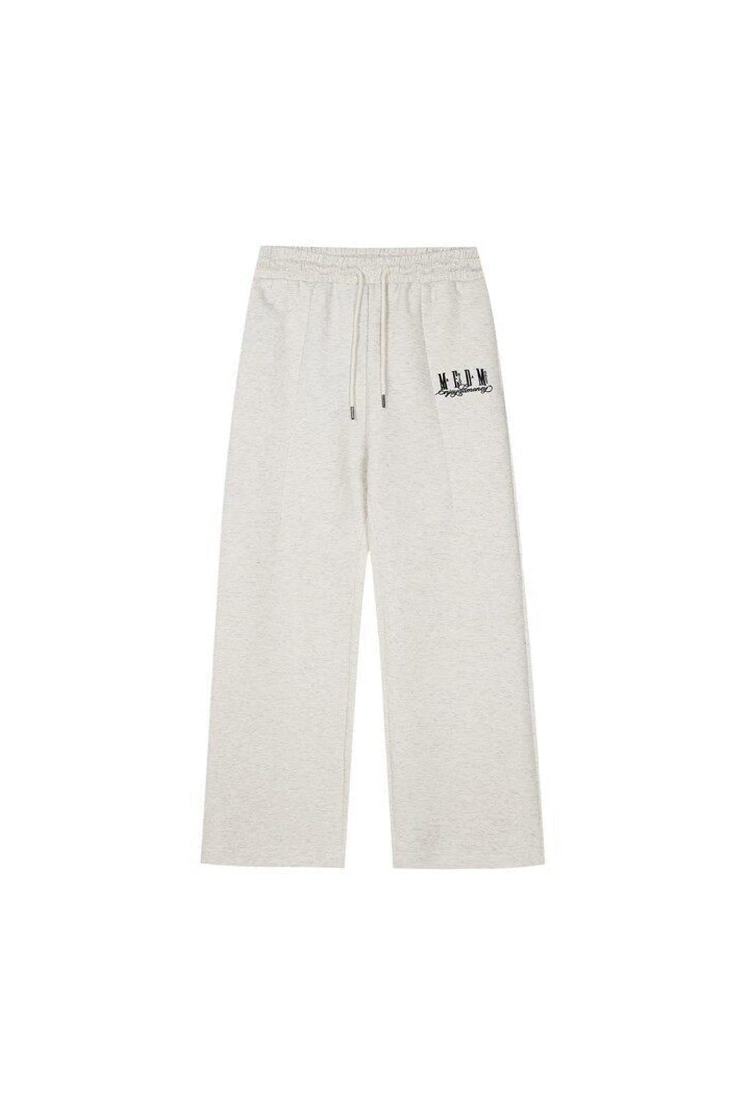MEDM Cotton Blend Straight Leg Sweatpants in Heather Gray