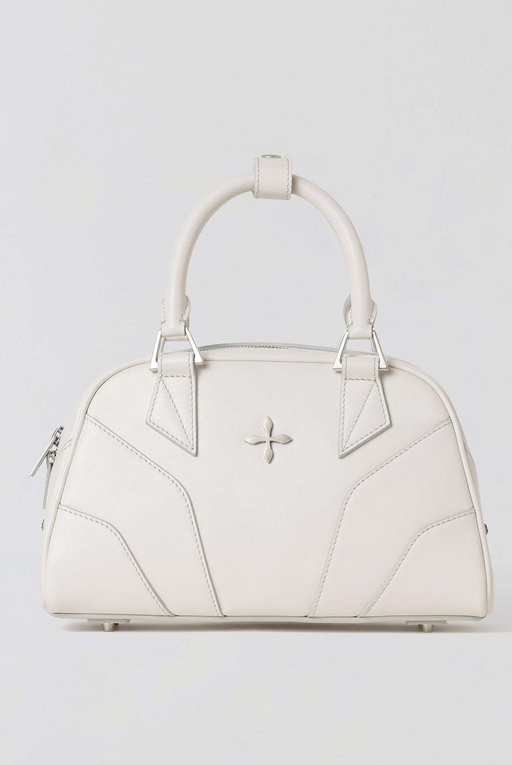 SMFK Phantom Leather Top Handle Bag in White