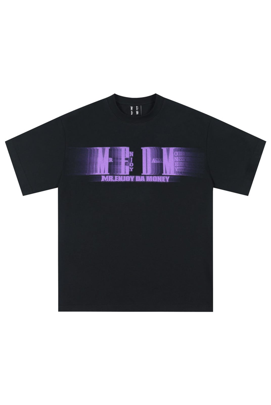 MEDM Glitch Logo Graphic Cotton T Shirt in Purple
