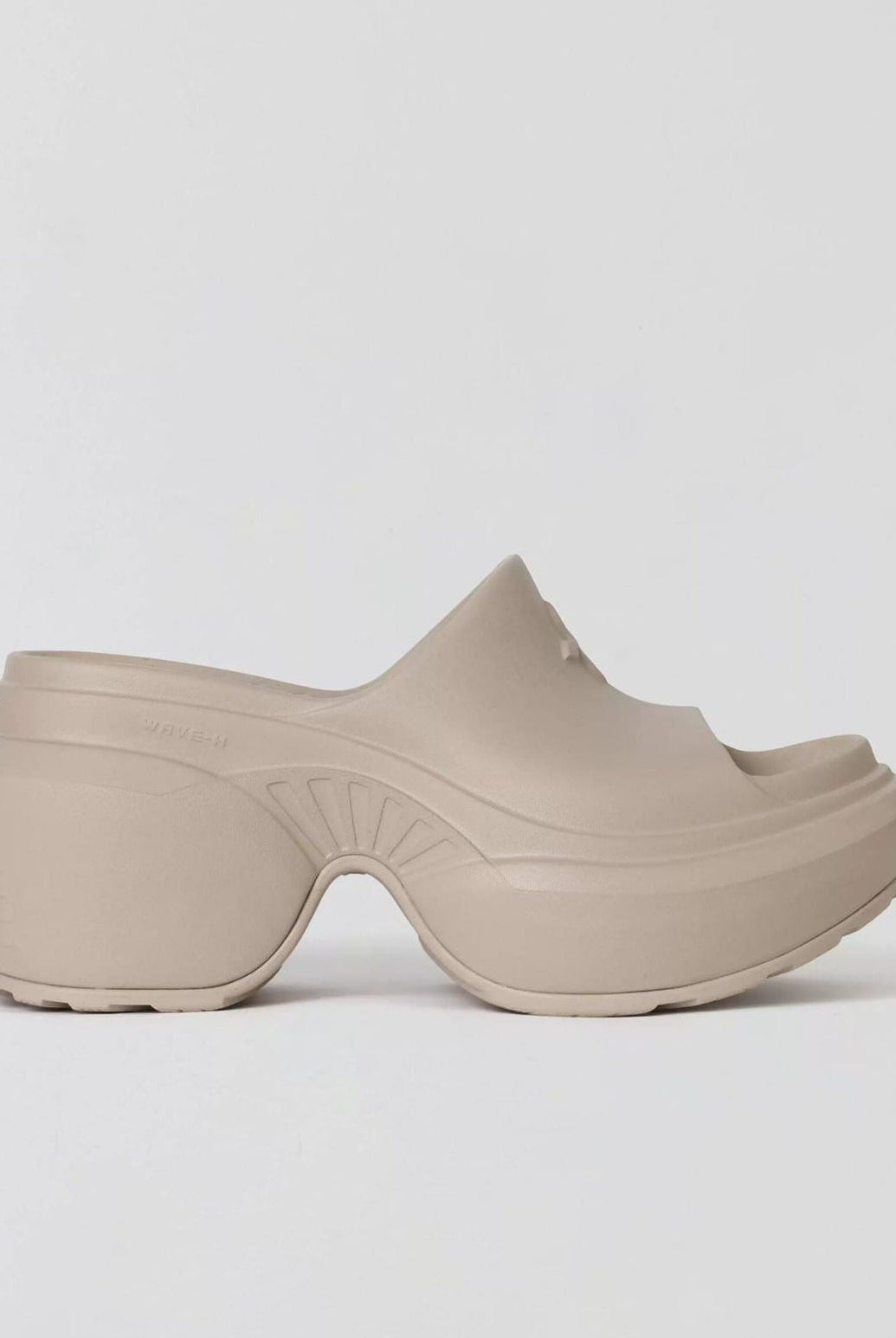 SMFK Molded Platform Slide Sandals in Beige