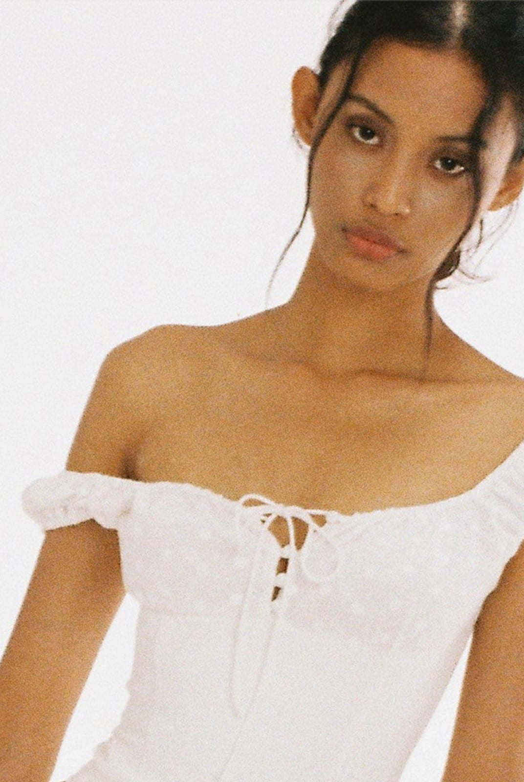 SweetChilling Sporty Paneled Cutout Pleated Mini Dress in White - On Female Model