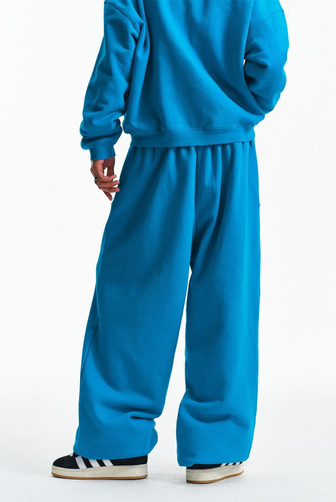 MEDM Cotton Drawstring Sweatpants in Blue - On Model