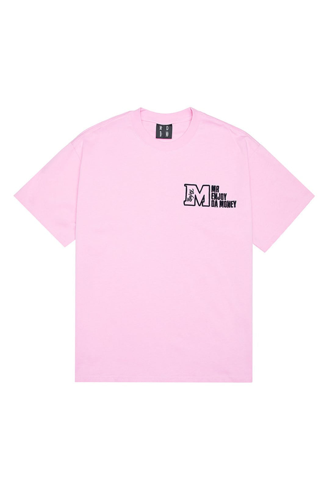 MEDM Half Sleeve Cotton Logo T Shirt in Pink