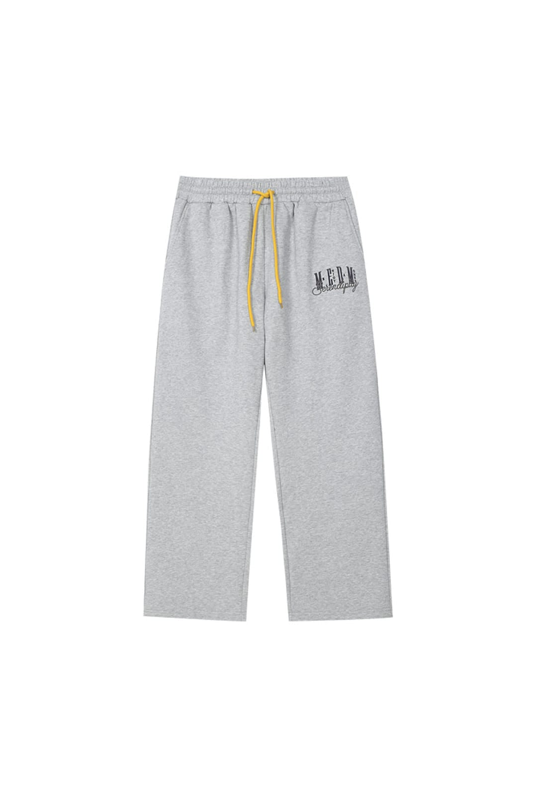 MEDM Fleece Lined Embroidered Sweatpants in Gray