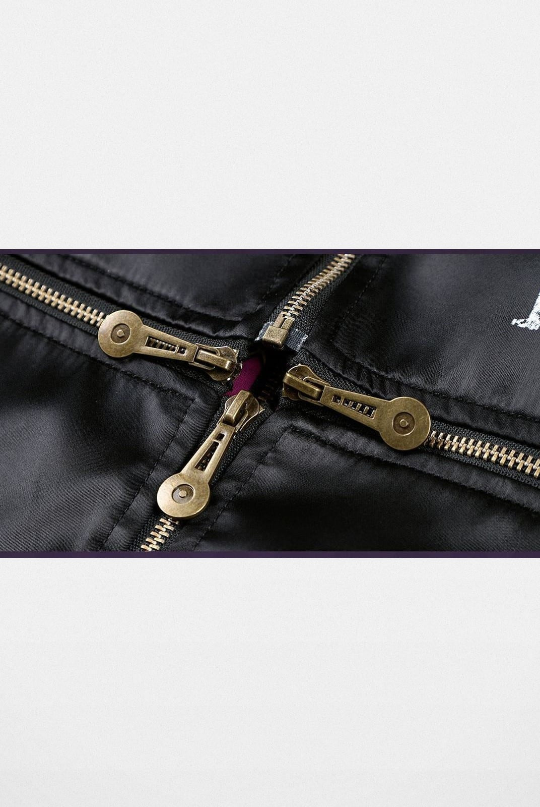 MEDM JoJo Collab Graphic Puffer Bomber in Black - Detail