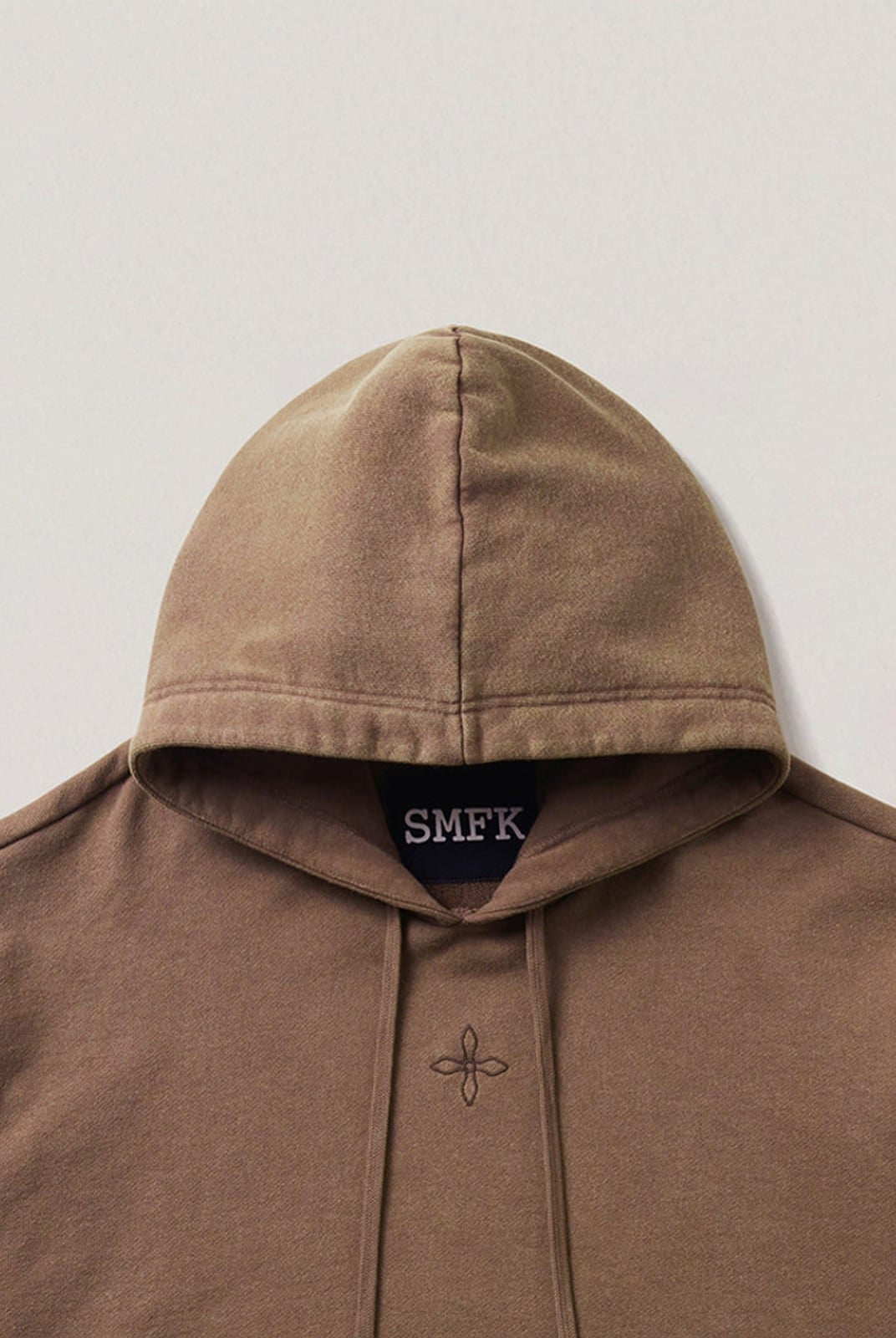 SMFK Vintage Camouflage Cotton Hoodie in Brown - Detail