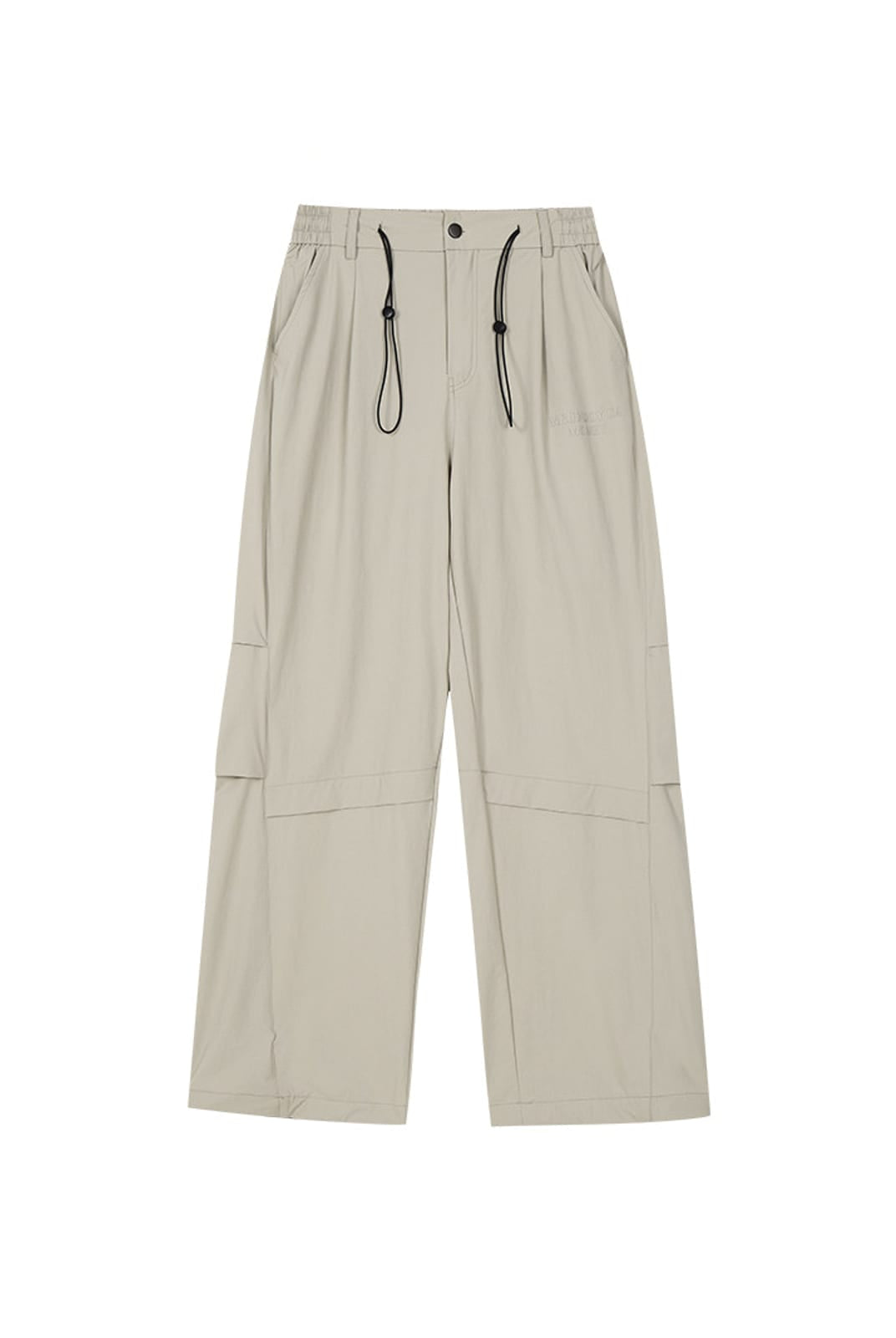 MEDM Crinkled Nylon Parachute Cargo Pants in Beige