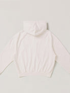 SMFK Distressed Washed Cotton Zip Up Hoodie in White