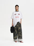 MASONPRINCE Reconstructed Applique T Shirt in White - On Female Model