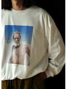 USAGE Vintage Photo Print Cotton T Shirt in White - On Male Model