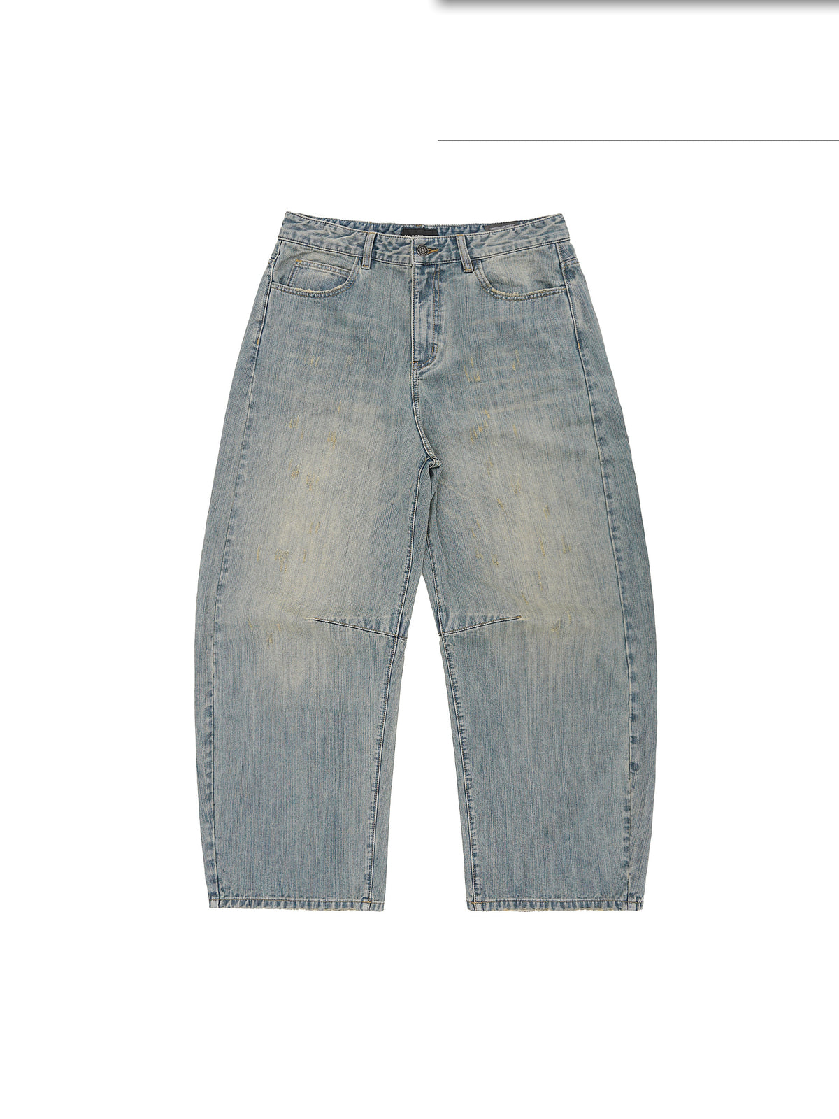 MASONPRINCE Distressed Slub Texture Vintage Jeans in Light Blue