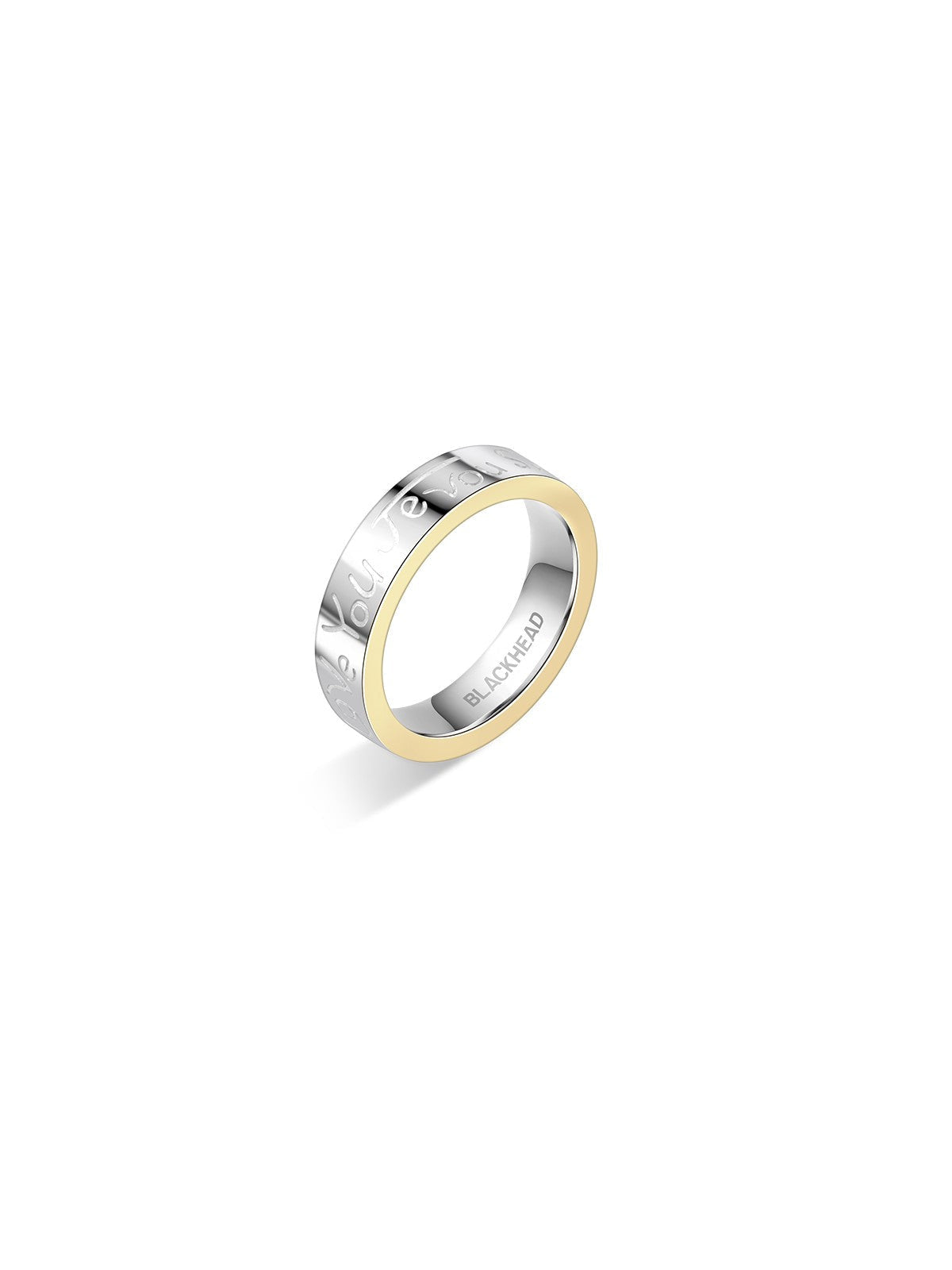 BLACKHEAD Two Tone Engraved Steel Band in Gray