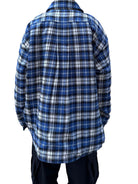 UNKNOWNWORLD Oversized Padded Flannel Shirt in White - On Model