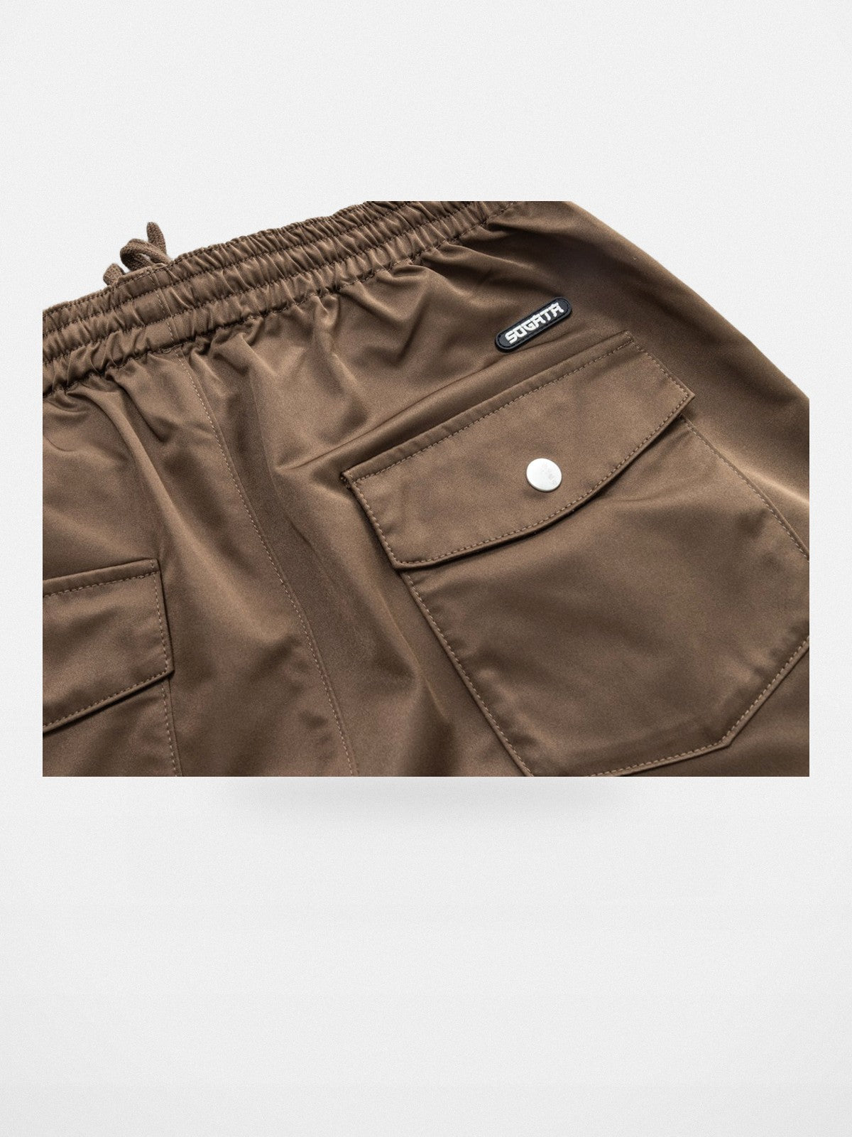 SOD High Density Twill Joggers in Brown - Detail