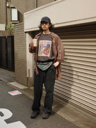 USAGE Heavyweight Graphic Cotton T Shirt in Dark Gray - On Male Model
