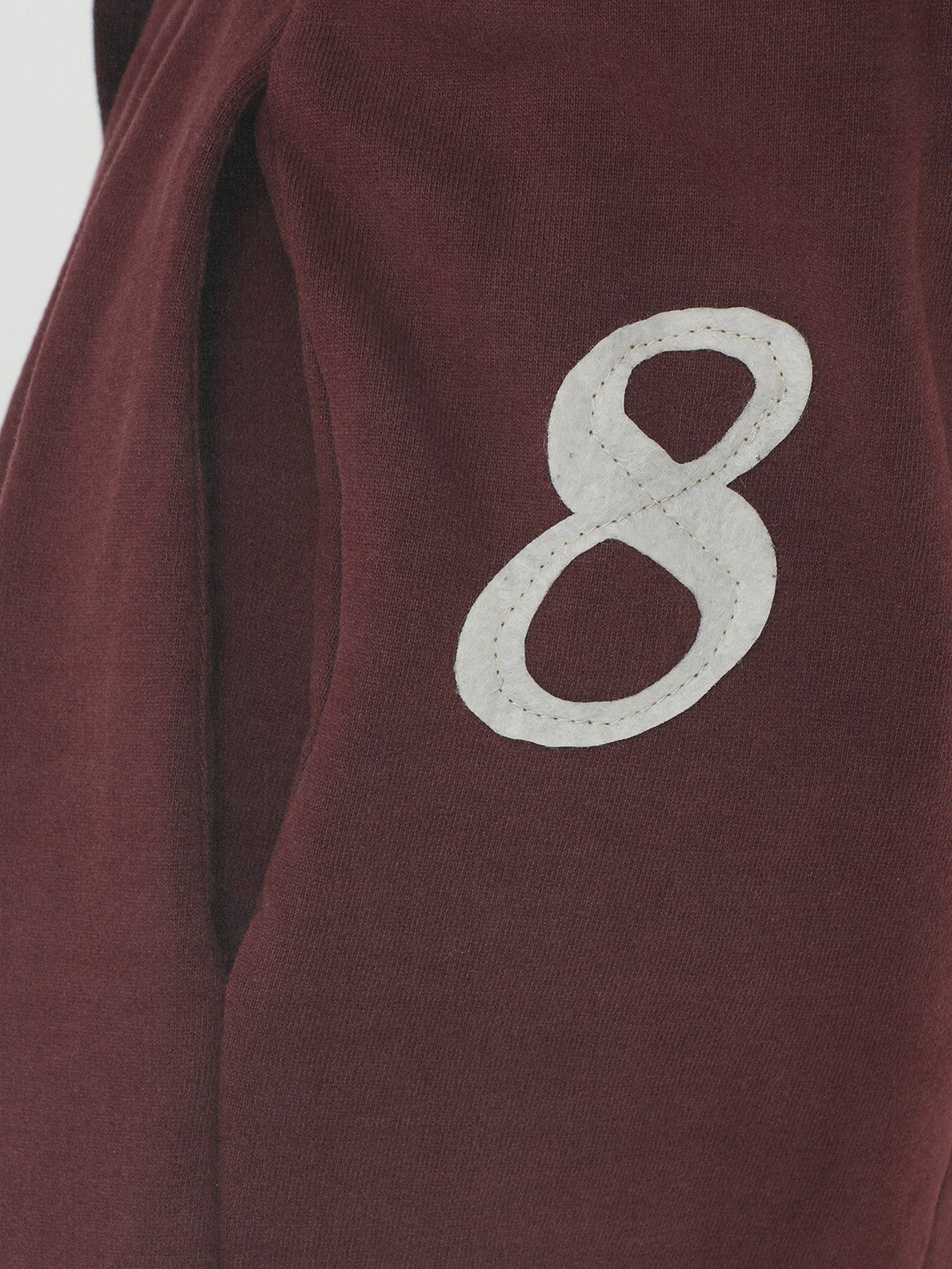 MASONPRINCE Wide Leg Inverted Pleat Sweatpants in Burgundy - On Model