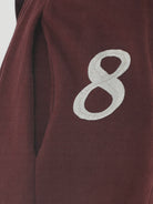 MASONPRINCE Wide Leg Inverted Pleat Sweatpants in Burgundy - On Model