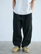 SOD Belted Cotton Nylon Tapered Pants in Black - On Model