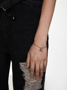BLACKHEAD Two Tone Star Pendant Bracelet in Silver - On Model