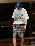 USAGE Canoe Club Graphic Cotton T Shirt in White - On Male Model