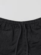 SMFK Lightweight Drawstring Track Shorts in Black - Detail