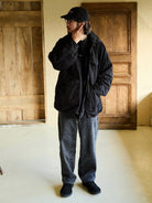 USAGE Washed Cotton Twill M65 Jacket in Black - On Male Model