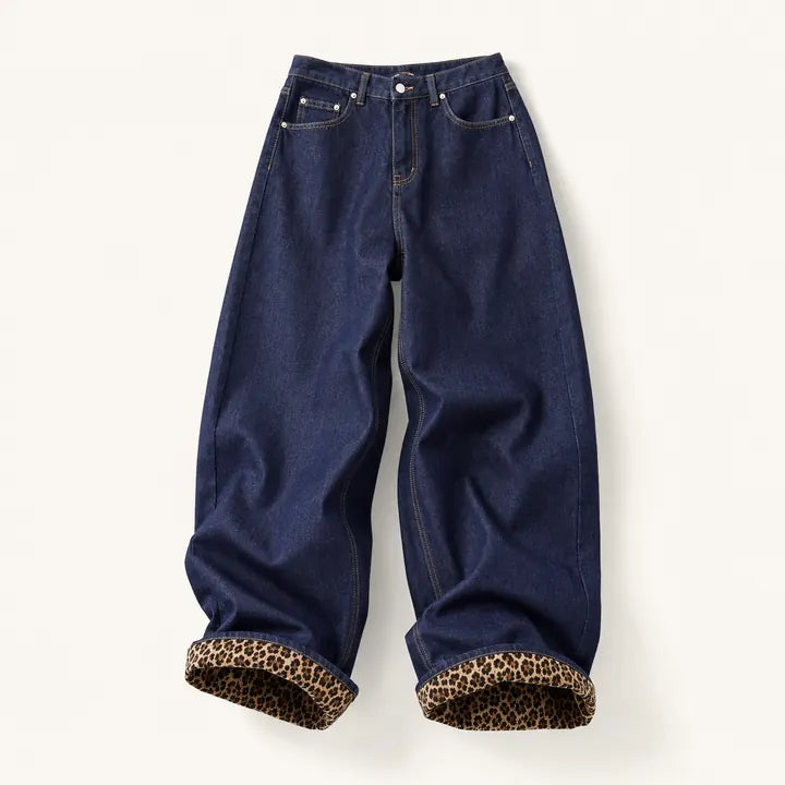 Mingstreet ASC launch still-life | BEERBRO | Leopard Cuff Wide Leg Jeans | Blue | ready_now_existing_asset
