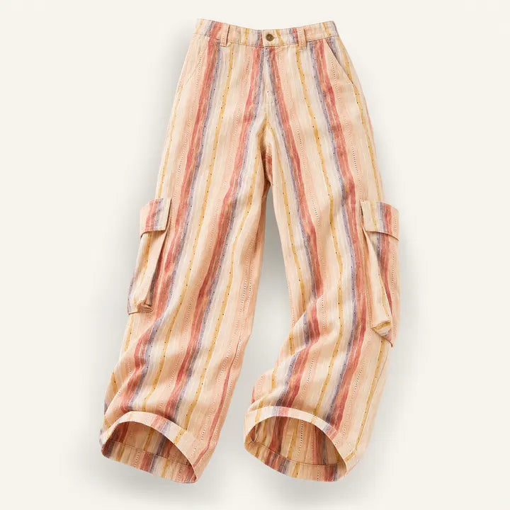 Mingstreet ASC launch still-life | BEERBRO | Washed Cotton Striped Cargo Pants | Pink | ready_now_existing_asset