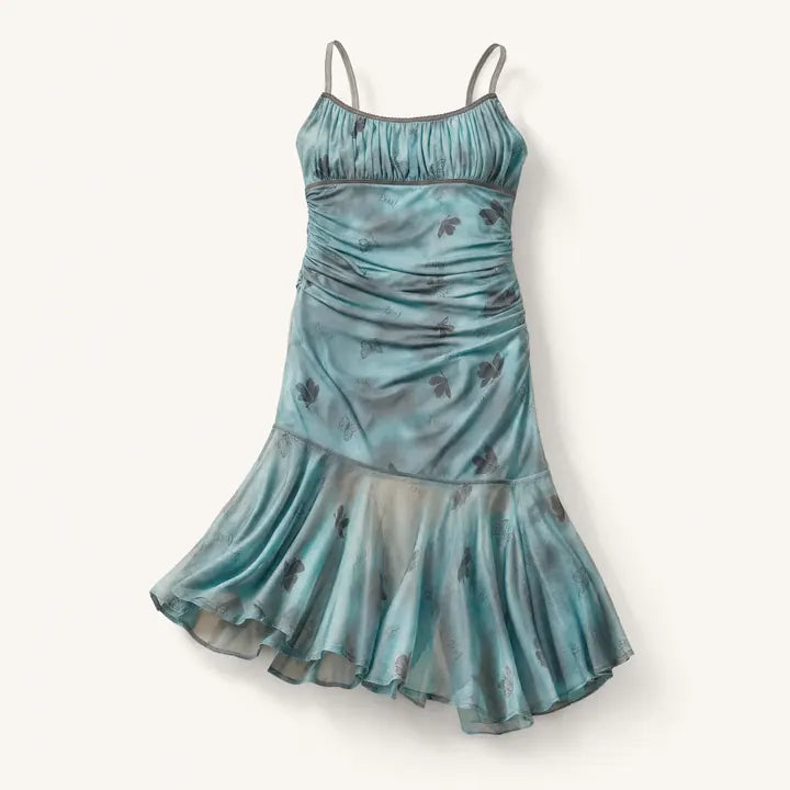 Mingstreet ASC launch still-life | BEERBRO | Butterfly Print Mesh Cami Dress | Teal | ready_now_existing_asset