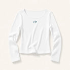 Mingstreet ASC launch still-life | BEERBRO | Ribbed Embroidered Long Sleeve Top | White | ready_now_existing_asset