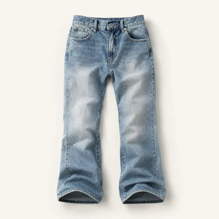 Mingstreet ASC launch still-life | UNKNOWNWORLD | Ice Blue Washed Micro Flare Jeans | Blue | ready_now_existing_asset