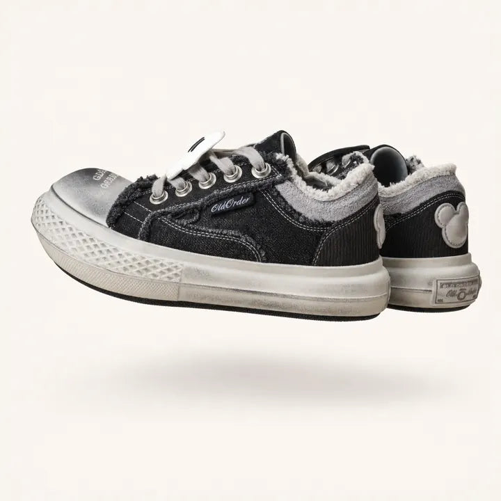 Mingstreet ASC launch still-life | OLDORDER | Mickey Mouse Chunky Platform Sneakers | Black | ready_now_existing_asset