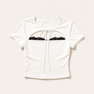 Mingstreet ASC launch still-life | BEERBRO | Lace Trim Cutout Baby Tee | White | generated_extra_ready_product_colorway