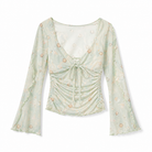 Mingstreet ASC launch still-life | BEERBRO | Shell Print Mesh Tie Front Top | Mint | generated_extra_ready_product_colorway
