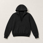 Mingstreet ASC launch still-life | FaxCopyExpress | Fleece Lined Deep V Neck Hoodie | Black | ready_now_uncrumpled_replacement