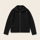 Mingstreet ASC launch still-life | FaxCopyExpress | Ribbed Wool Yak Zip Cardigan | Black | ready_now_uncrumpled_replacement