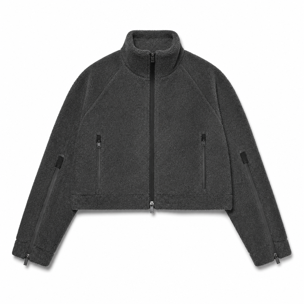 Mingstreet ASC launch still-life | FaxCopyExpress | Detachable Pad Cropped Fleece Jacket | Gray | generated_extra_ready_product_colorway