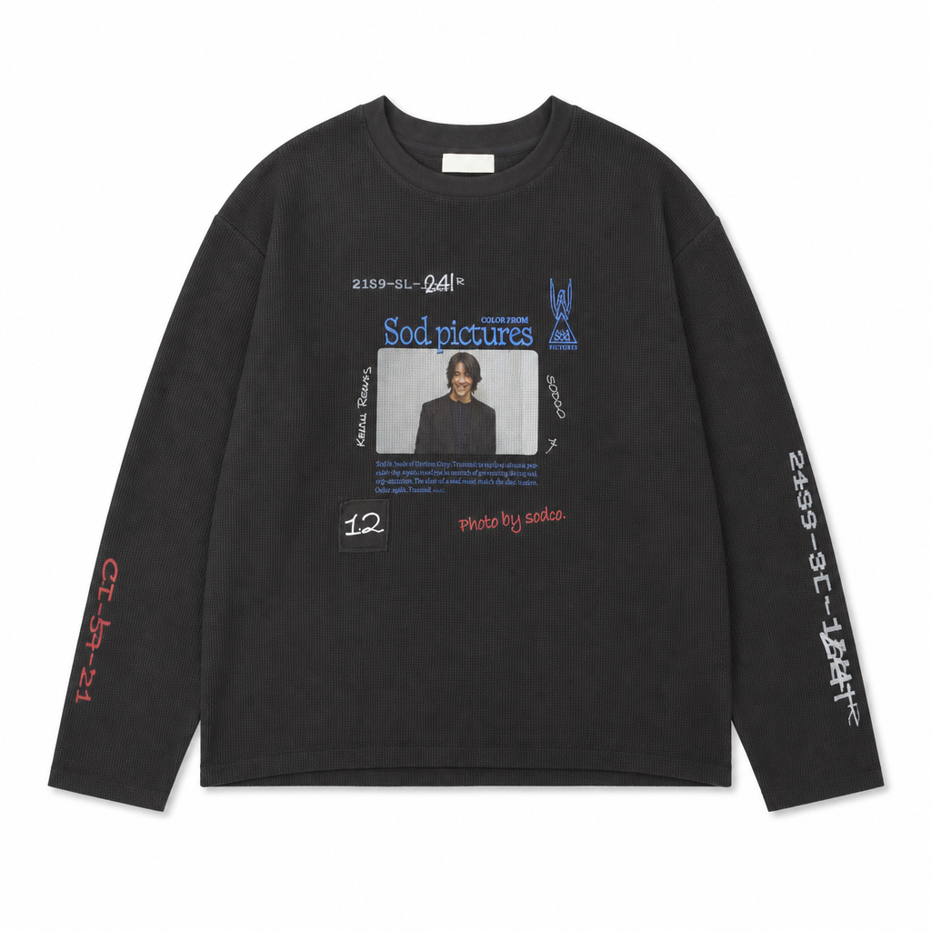 Mingstreet ASC launch still-life | SOD | Keanu Graphic Waffle Knit Top | Gray | generated_extra_ready_product_colorway