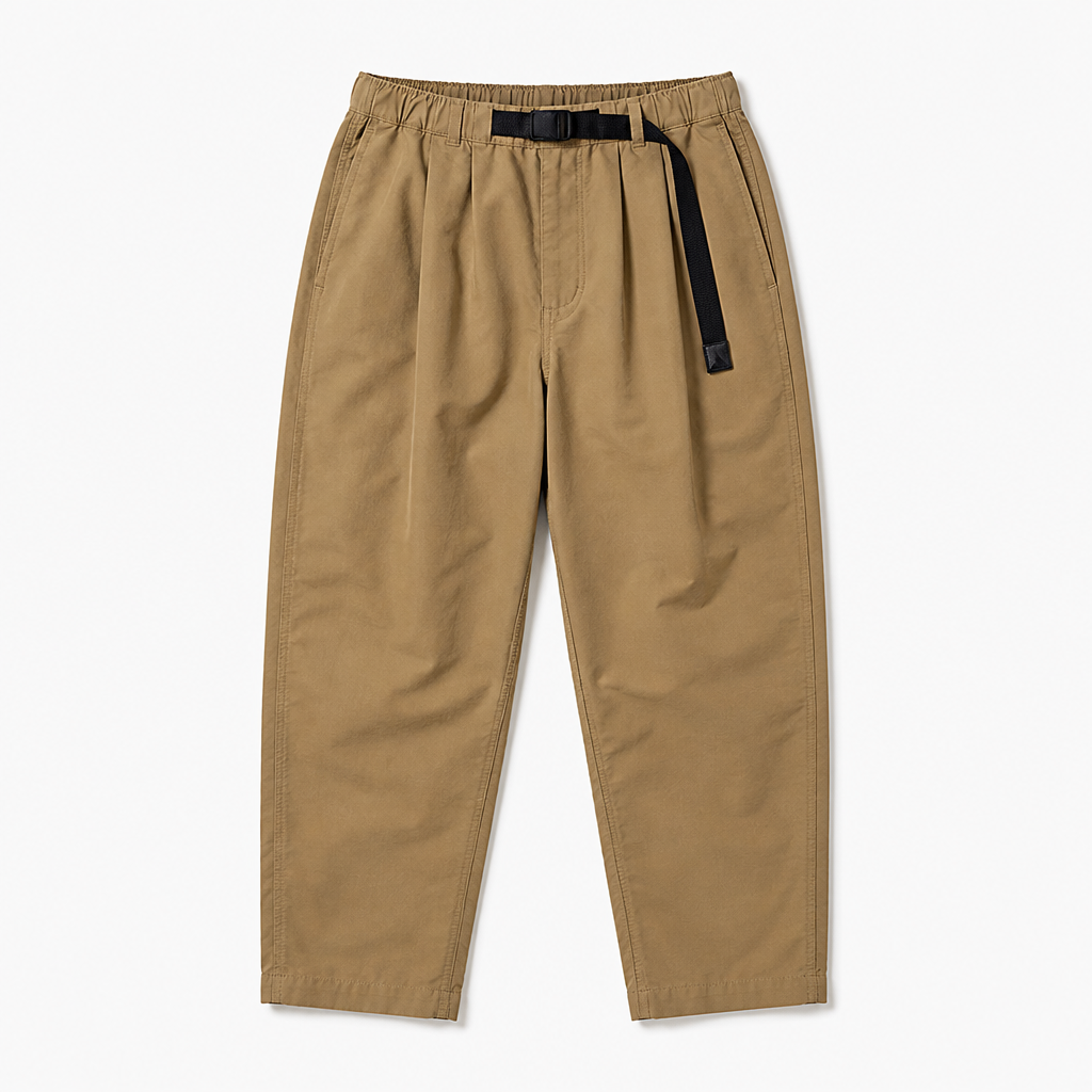 Mingstreet ASC launch still-life | SOD | Belted Cotton Nylon Tapered Pants | Beige | generated_extra_ready_product_colorway