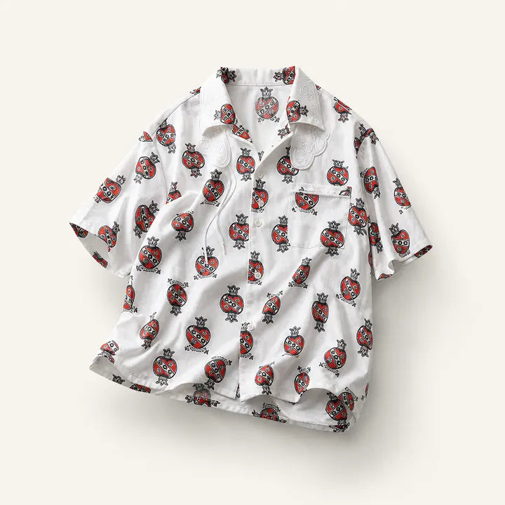 Mingstreet ASC launch still-life | SOD | Sacred Heart Rayon Hawaiian Shirt | White | ready_now_existing_asset