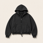 Mingstreet ASC launch still-life | UNKNOWNWORLD | Distressed Washed Zip Up Hoodie | Black | ready_now_uncrumpled_replacement