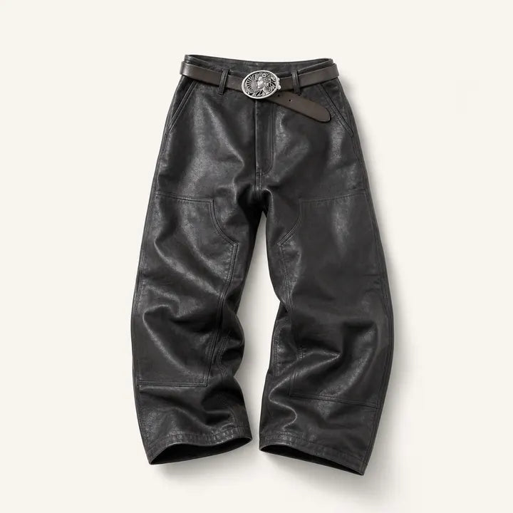 Mingstreet ASC launch still-life | UNKNOWNWORLD | Horsehide Double Knee Work Pants | Black | ready_now_existing_asset