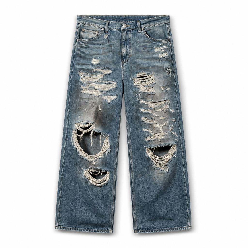 Mingstreet ASC launch still-life | UNKNOWNWORLD | Distressed Boro Mud Dyed Jeans | Denim | generated_extra_ready_product_colorway